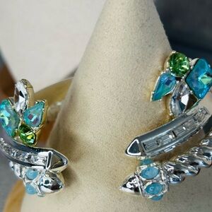 Bomb Party Bracelets with Aqua Accent Stones 3 pcs